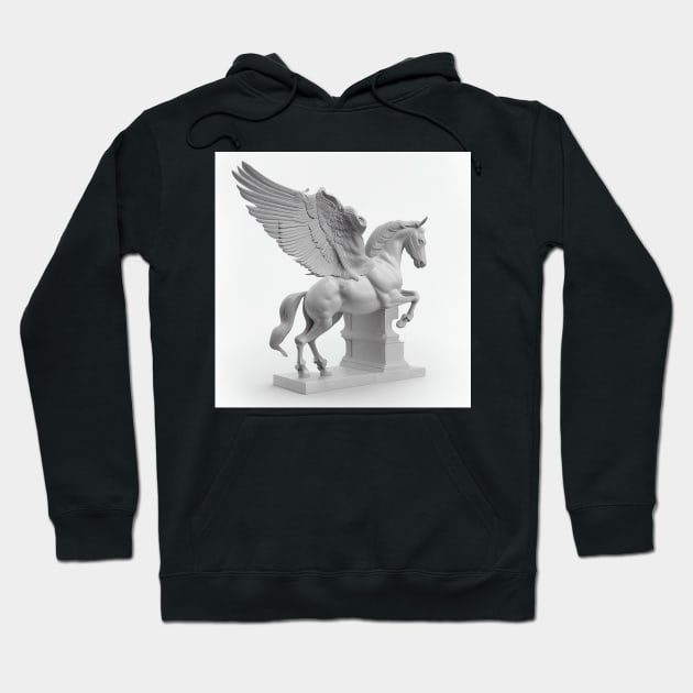 White Pegasus Marble Statue Hoodie by AstroRisq